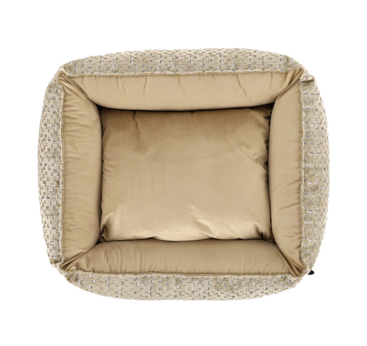 Jacquard Beige Dog Bed Petlife Overseas