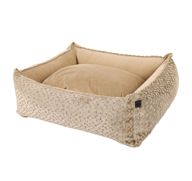 Jacquard Beige Dog Bed Petlife Overseas