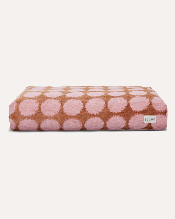 Dogguo hondenkussen stip - mokka/roze
