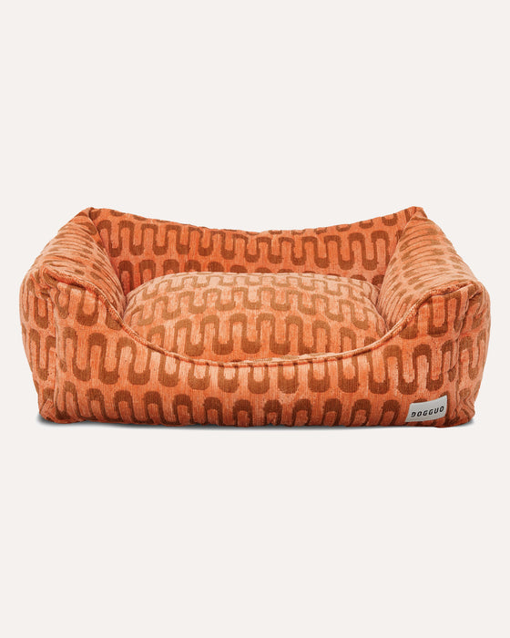 Dogguo Hundekorb Retro Wave - Apricot/Braun