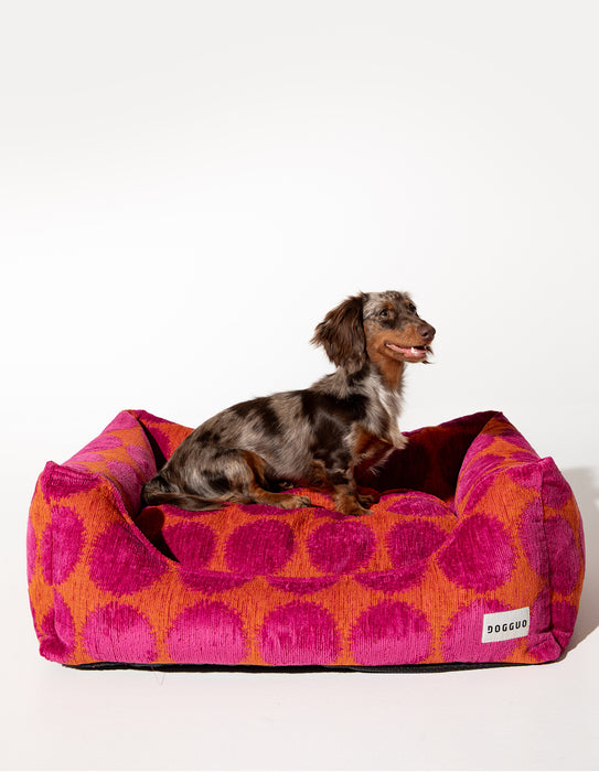 Dogguo Hundekorb Dot - Magenta/Orange