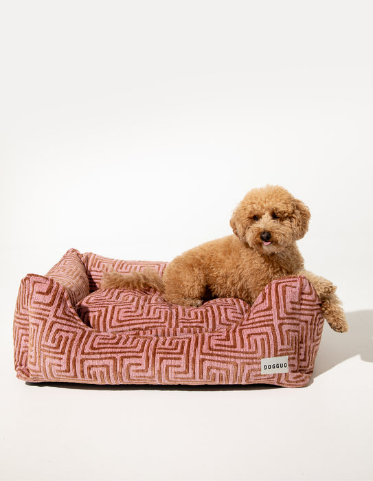 Dogguo hondenmand doolhof - bruin/roze