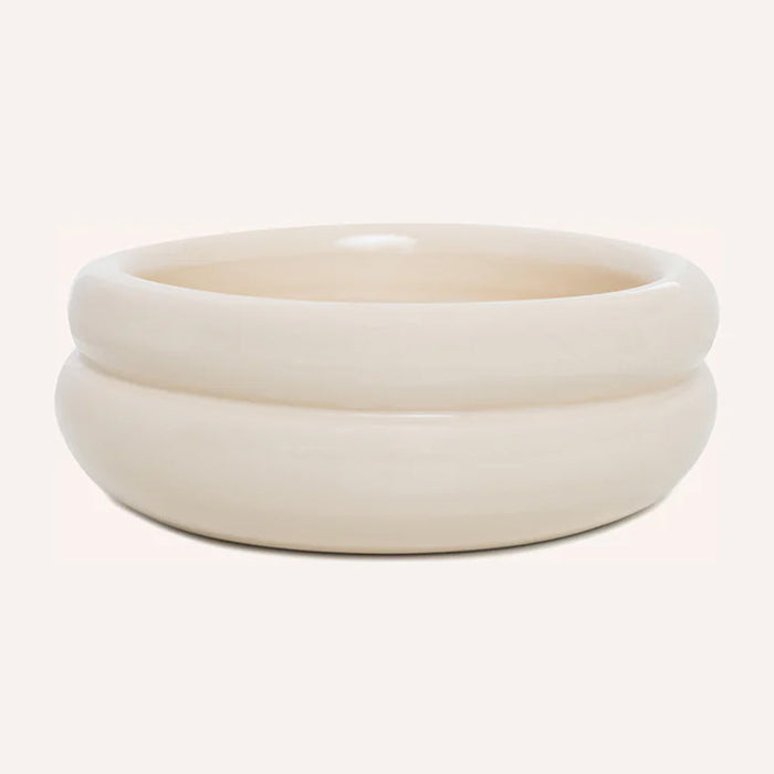 DOGGUO dog food bowl with double edge - beige