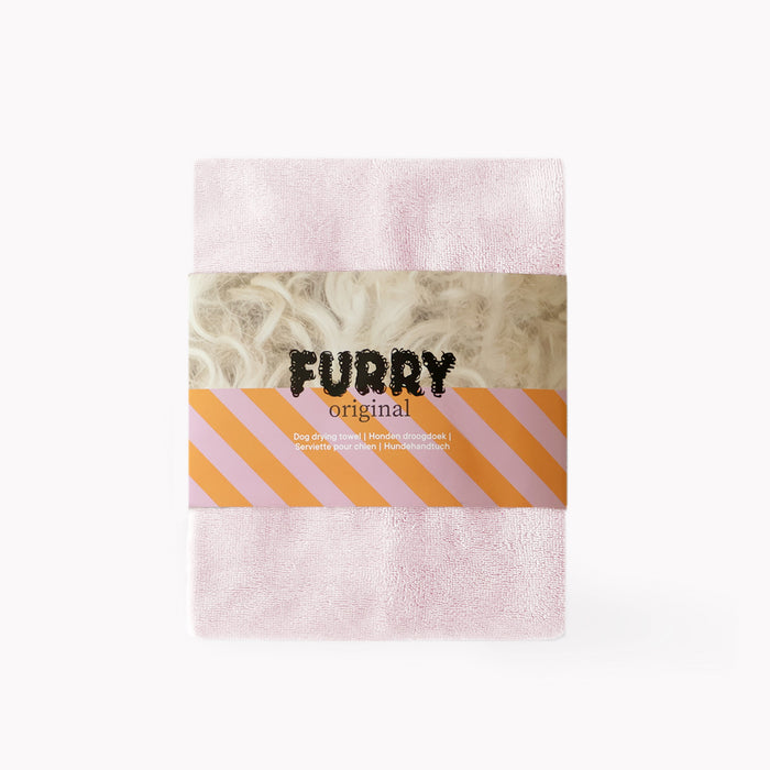 Pink Furry Original dog drying towel