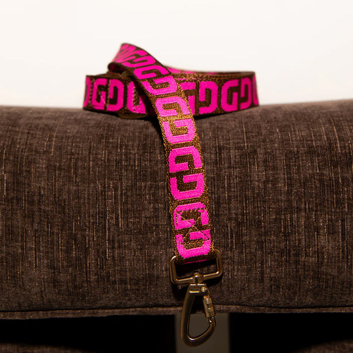 Guinzaglio per cani Dogguo DG - marrone/rosa