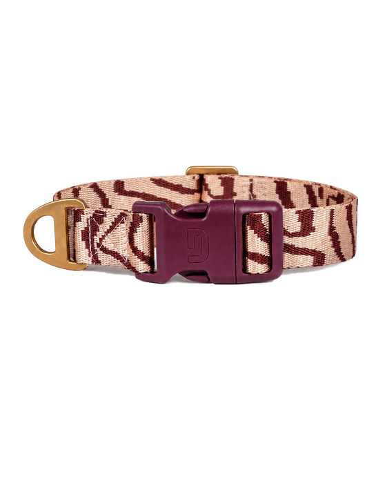 DOGGUO Halsband Ethnic Perzik/Bordeaux