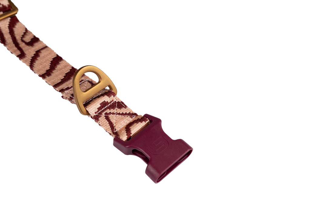 DOGGUO Halsband Ethnic Perzik/Bordeaux