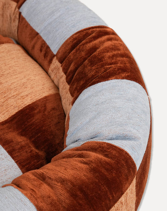 Dogguo donut hondenmand Blok Bruin/Blauw