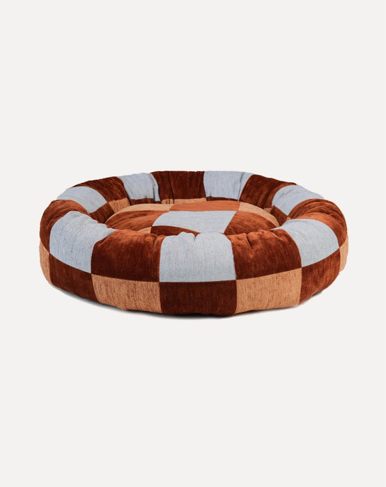 Dogguo donut hondenmand Blok Bruin/Blauw