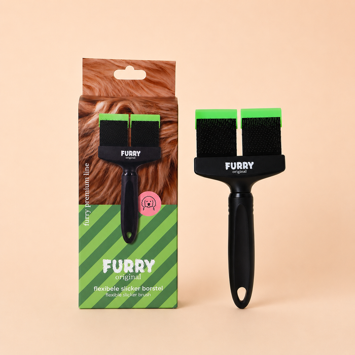 Furry Original Slicker Borstel Groen Dubbel