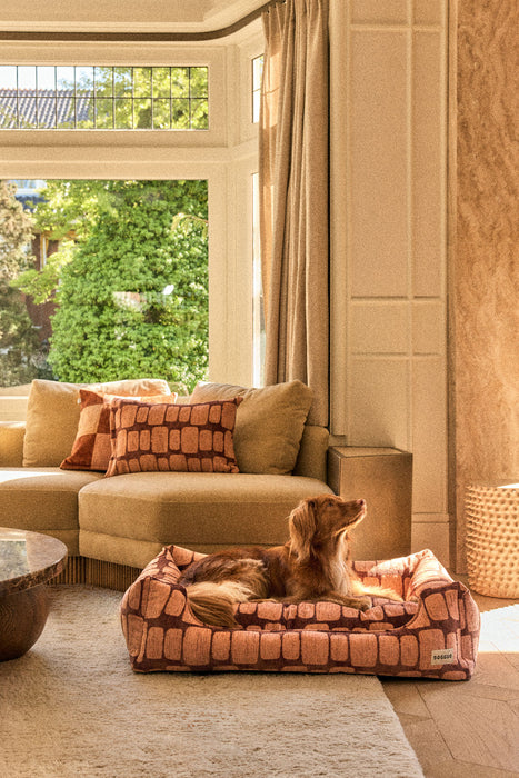 DOGGUO interieur kussen Staple Stone Bruin/Perzik