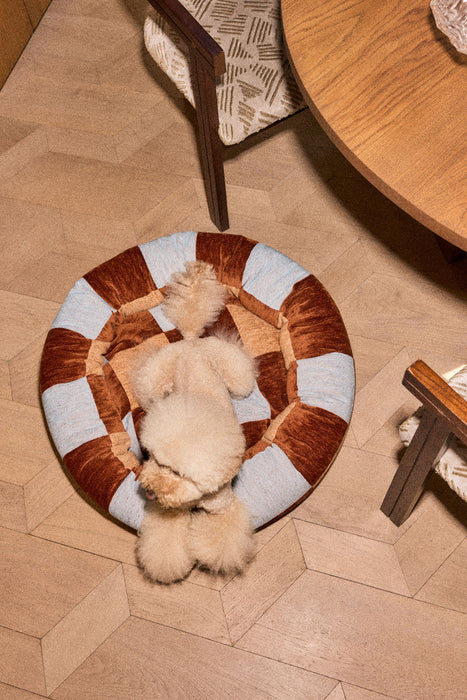 Dogguo donut hondenmand Blok Bruin/Blauw