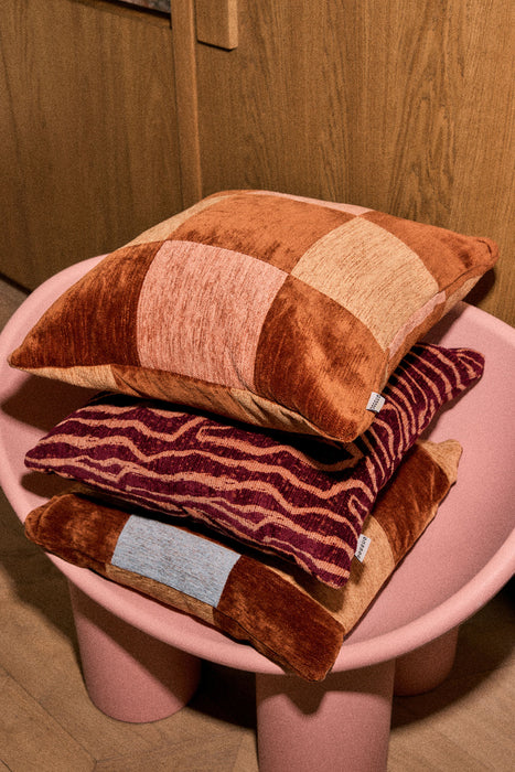 DOGGUO interieur kussen blok Bruin/Blauw