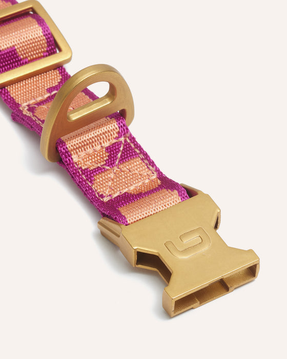 DOGGUO Halsband - Herzprint - Magenta/Apricot
