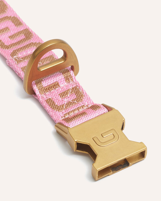 DOGGUO Halsband - DG-Print - Pink/Mokka