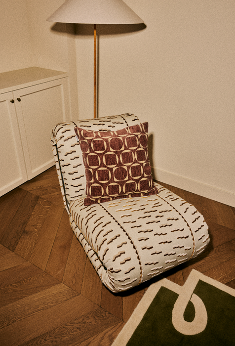 DOGGUO interieur kussen - retro print - bruin geel