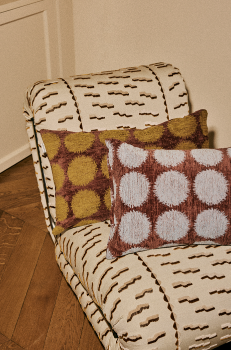 DOGGUO Stip interieur kussen - bruin groen