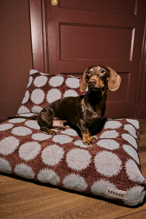DOGGUO Stip interieur kussen - bruin blauw