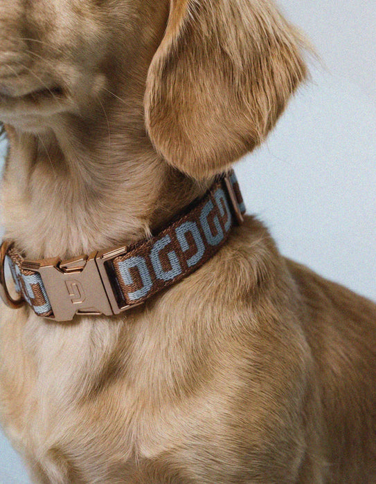 DOGGUO Collar - DG print - pink/mocha