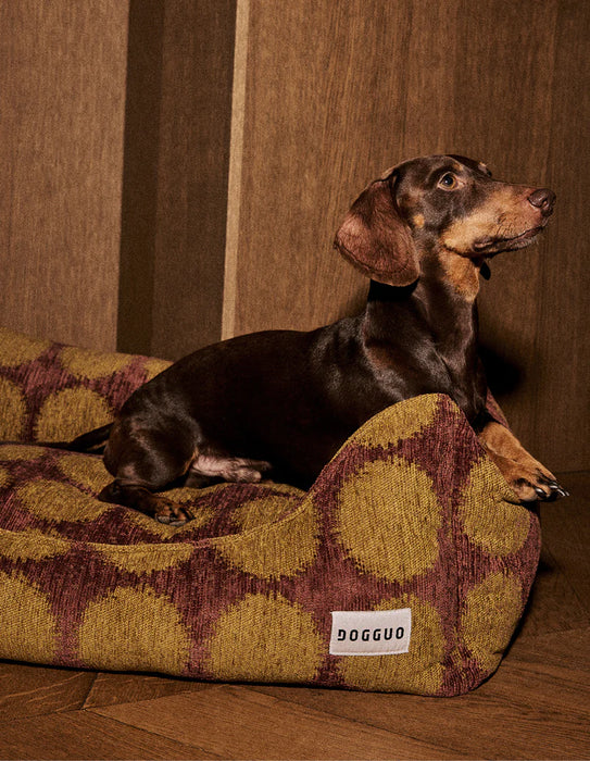 Dogguo hondenmand stip - bruin/groen