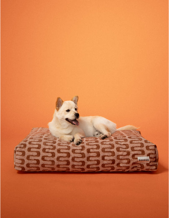 Dogguo hondenkussen retro wave - bruin/beige
