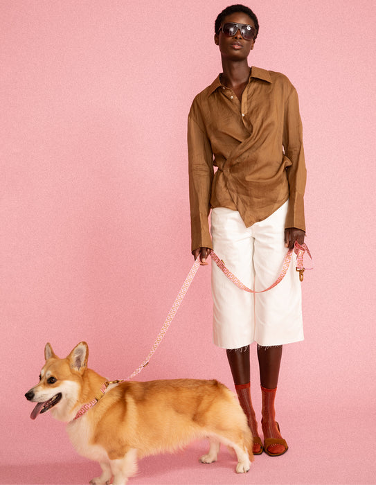 DOGGUO Hundeleine - DG Print - Pink/Mokka