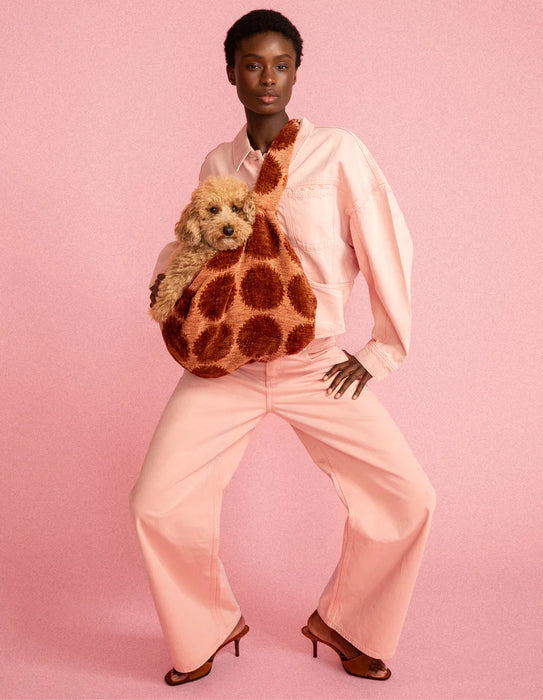 Dogguo draagzak stip - mokka/bruin