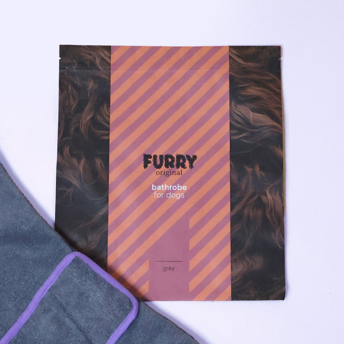 Honden badjas antraciet Furry Original