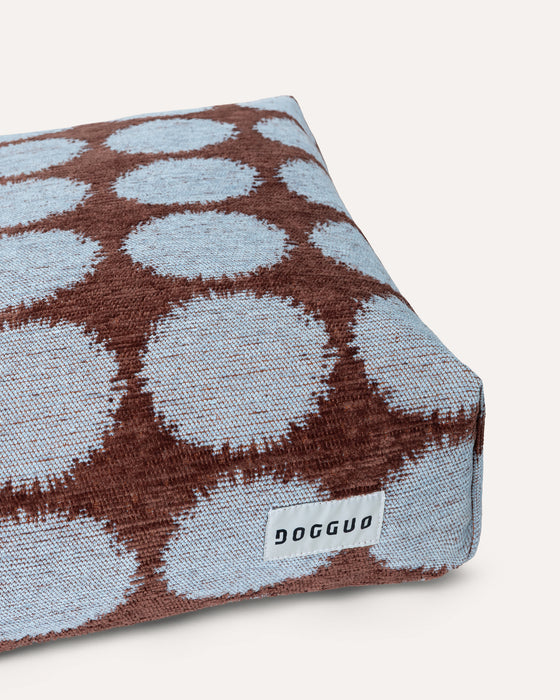 Dogguo hondenkussen stip - bruin/blauw
