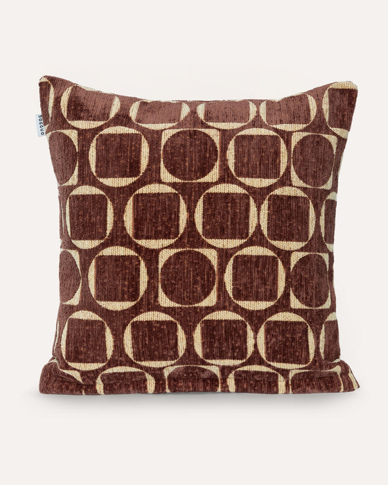 DOGGUO interieur kussen - retro print - bruin geel