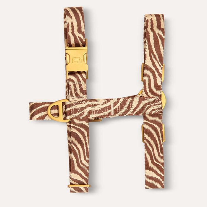 DOGGUO hondentuig - zebra print - beige/bruin