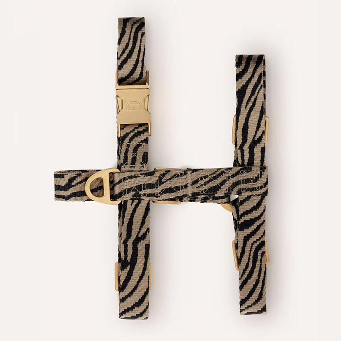 DOGGUO hondentuig - zebra print - beige/zwart